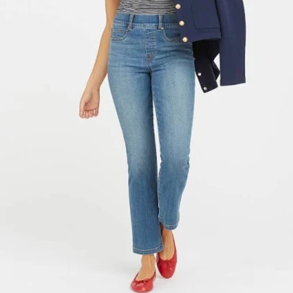 SPANX Denim - NWT! SPANX PULL-ON STRAIGHT LEG JEAN CORE SHAPING STRETCH DENIM HIGH RISE XLP